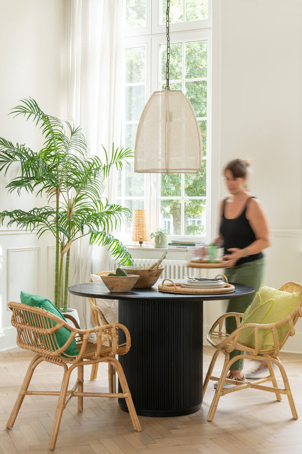 Vincent Mango Tree Handcrafted Dining Table in Elegant Black