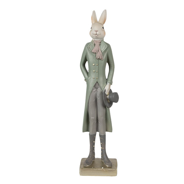 Decoration Rabbit Beige Green 9x7x36 cm