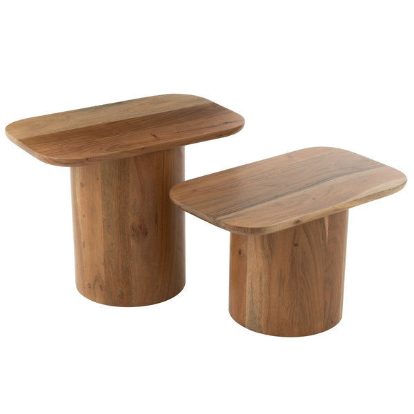 Side table set made of acacia wood – stylish naturalness for your home