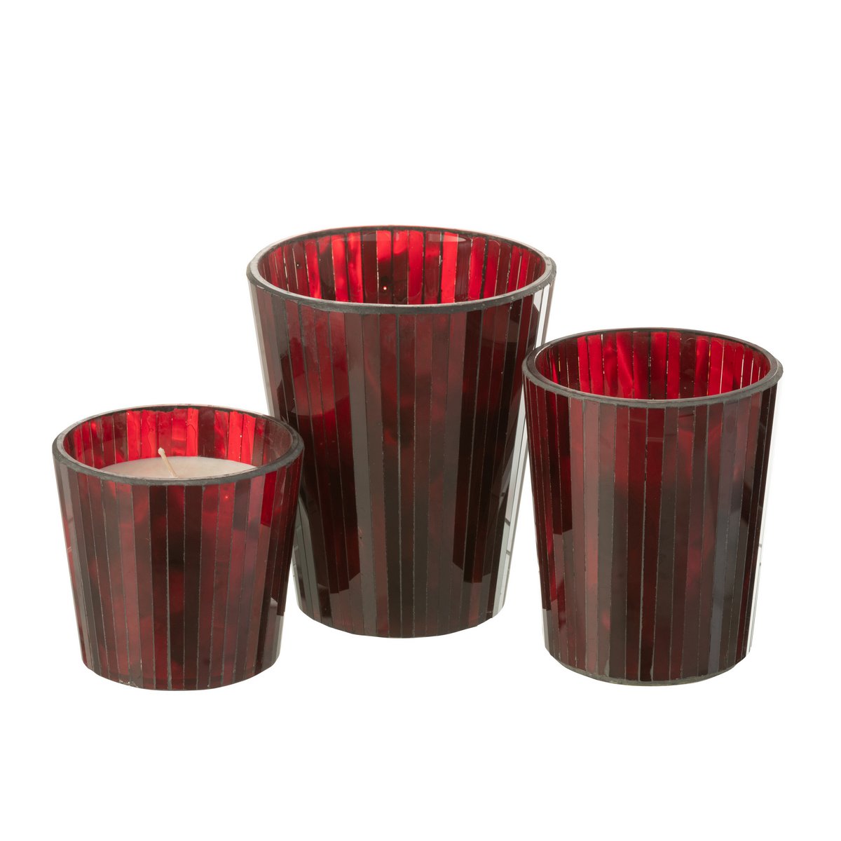J-Line Duftkerze Noa – Ruby Red – Glas – Rot – groß – 60U