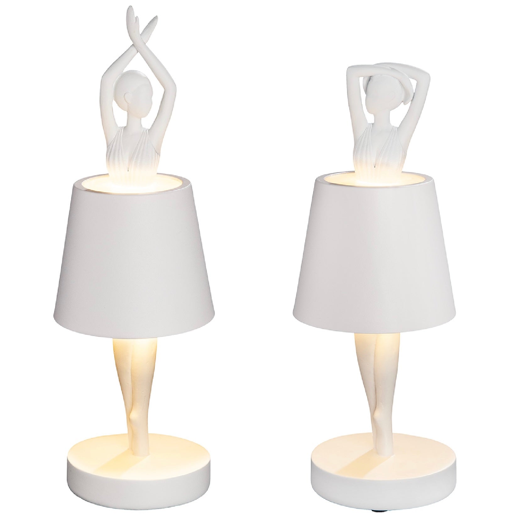 Tischleuchte Ballerina Odette LED Weiß 2er Set