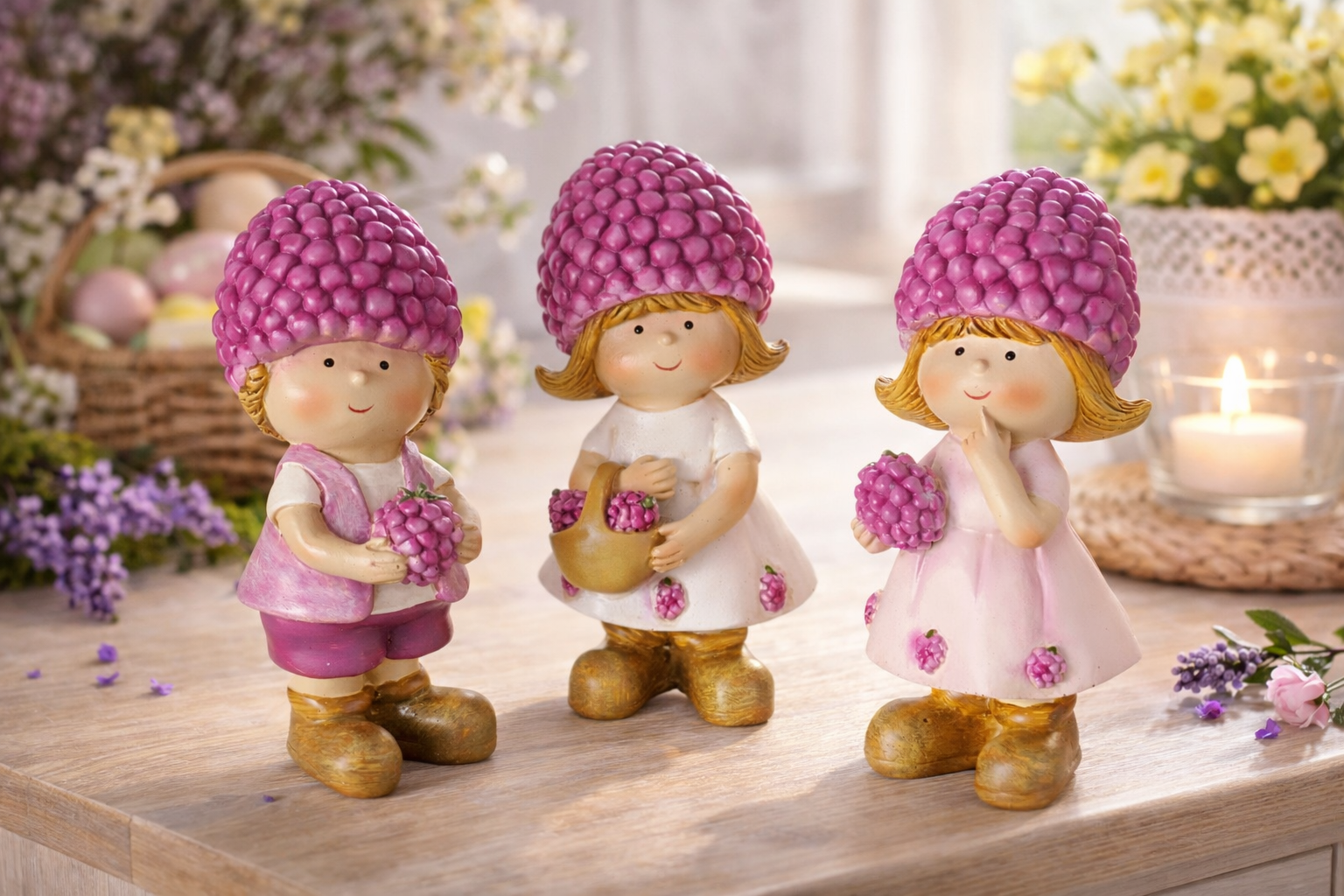 Rubinia Beerenkinder Figuren 3er Set Lila