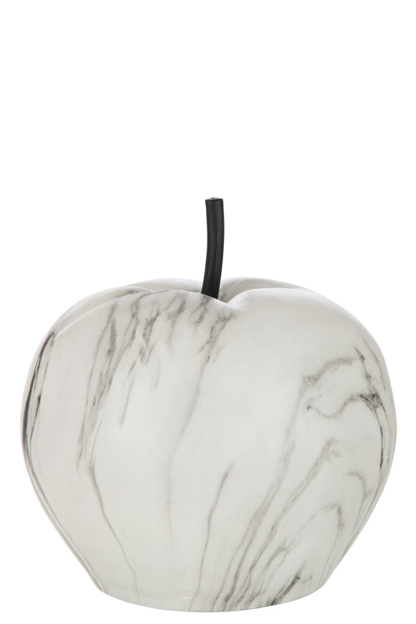 Elegantes 2er Set Apfel Marmor Design - Weißes Poly, 27.5 cm Höhe