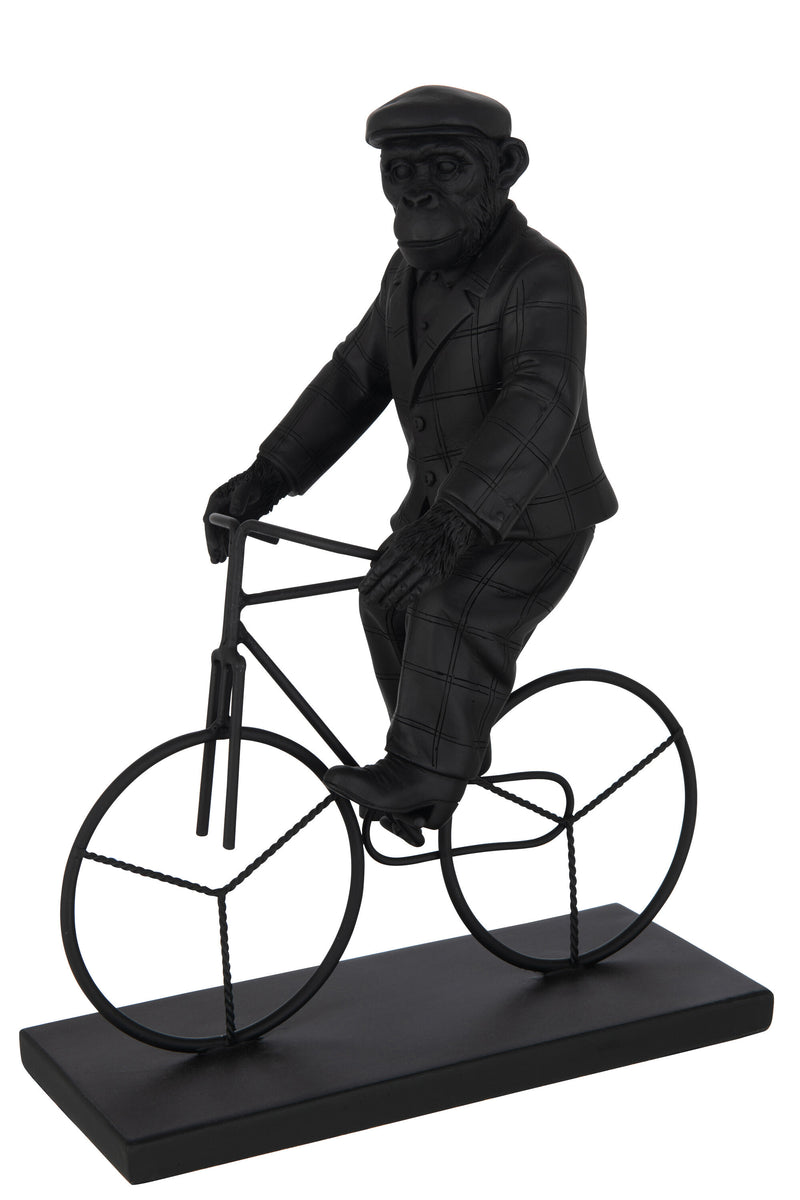 2er Set Affen auf Fahrrädern aus Poly in Schwarz - Einzigartige Deko mit Charme