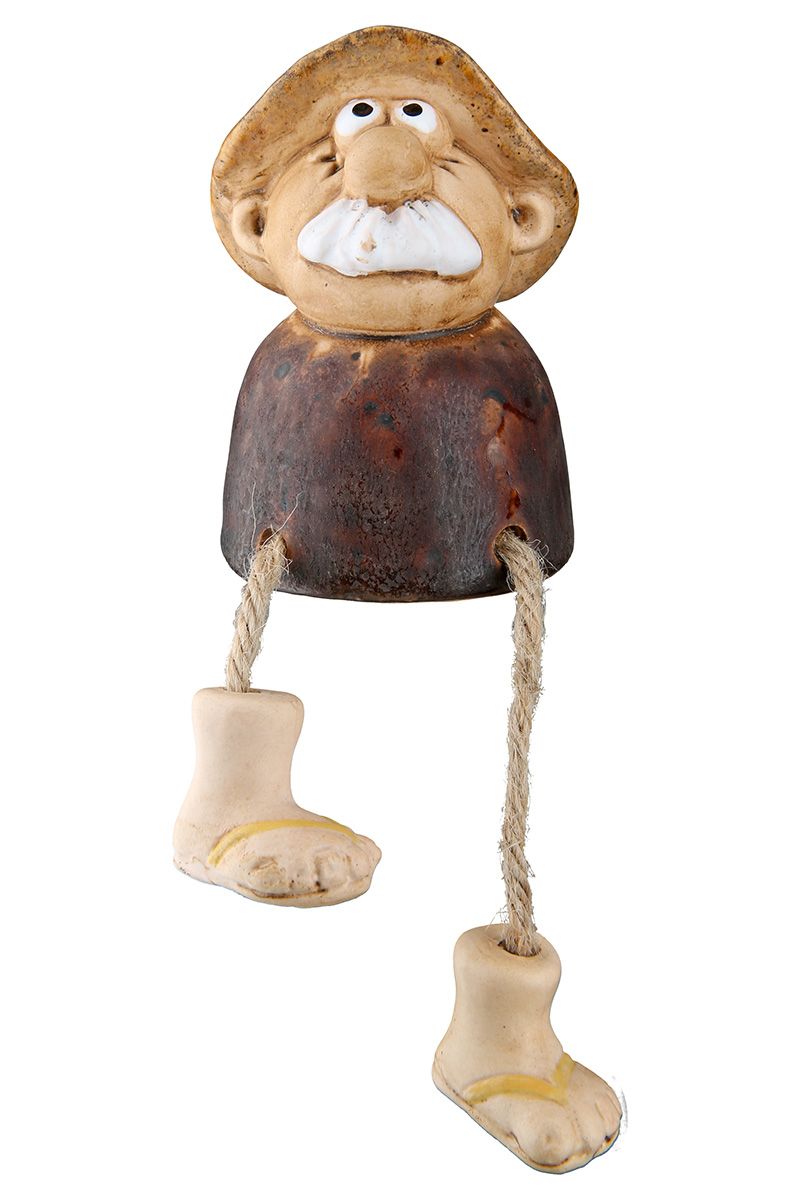 Edge sitter figures Hans and Hilde made of ceramic, rustic and decorative