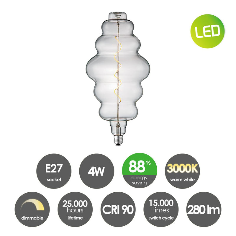 Home Sweet Home dimmable LED Cloud Spiral E27 4W 280lm 3000k Clear