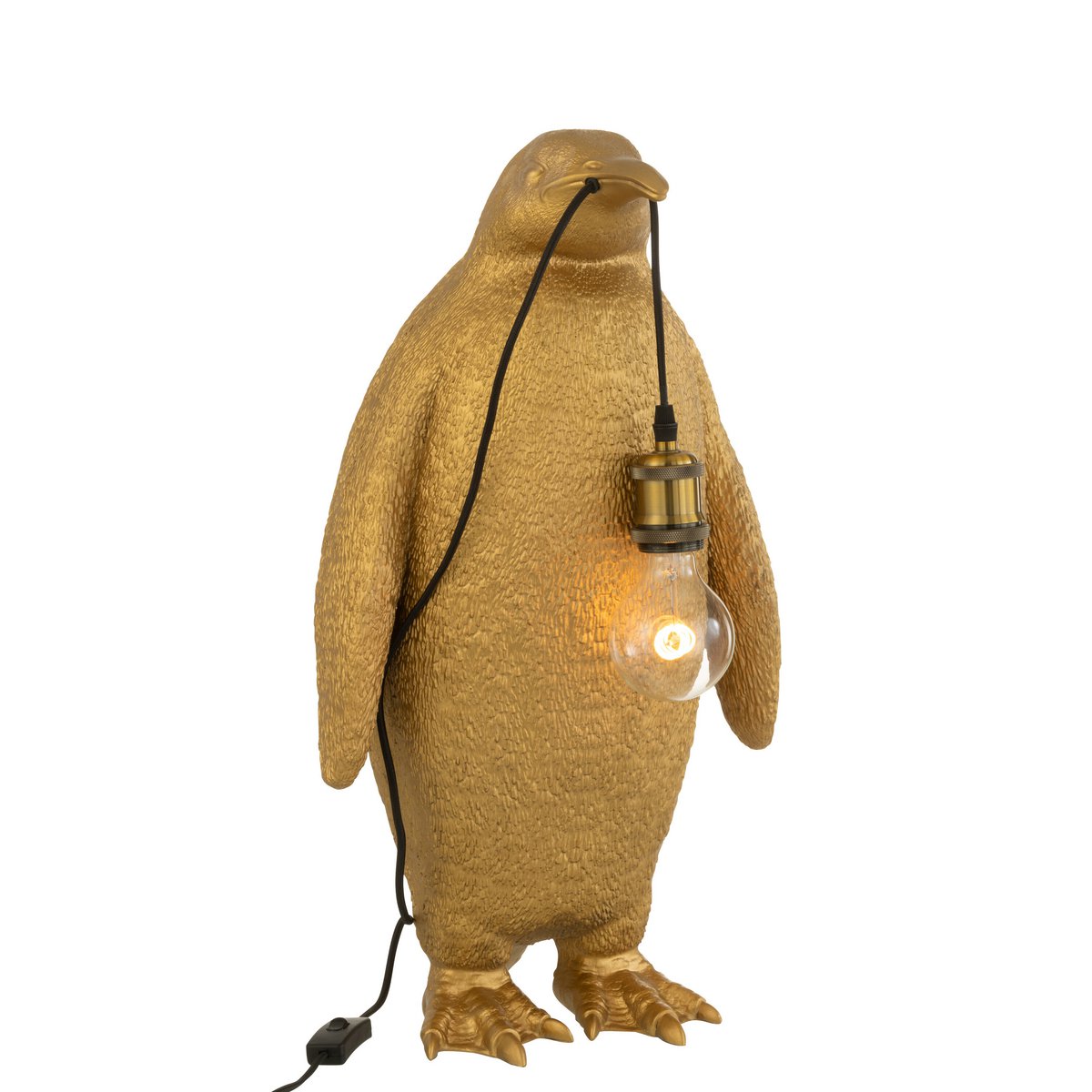 J-Line Tischleuchte Pinguin – Polyresin – Gold – groß