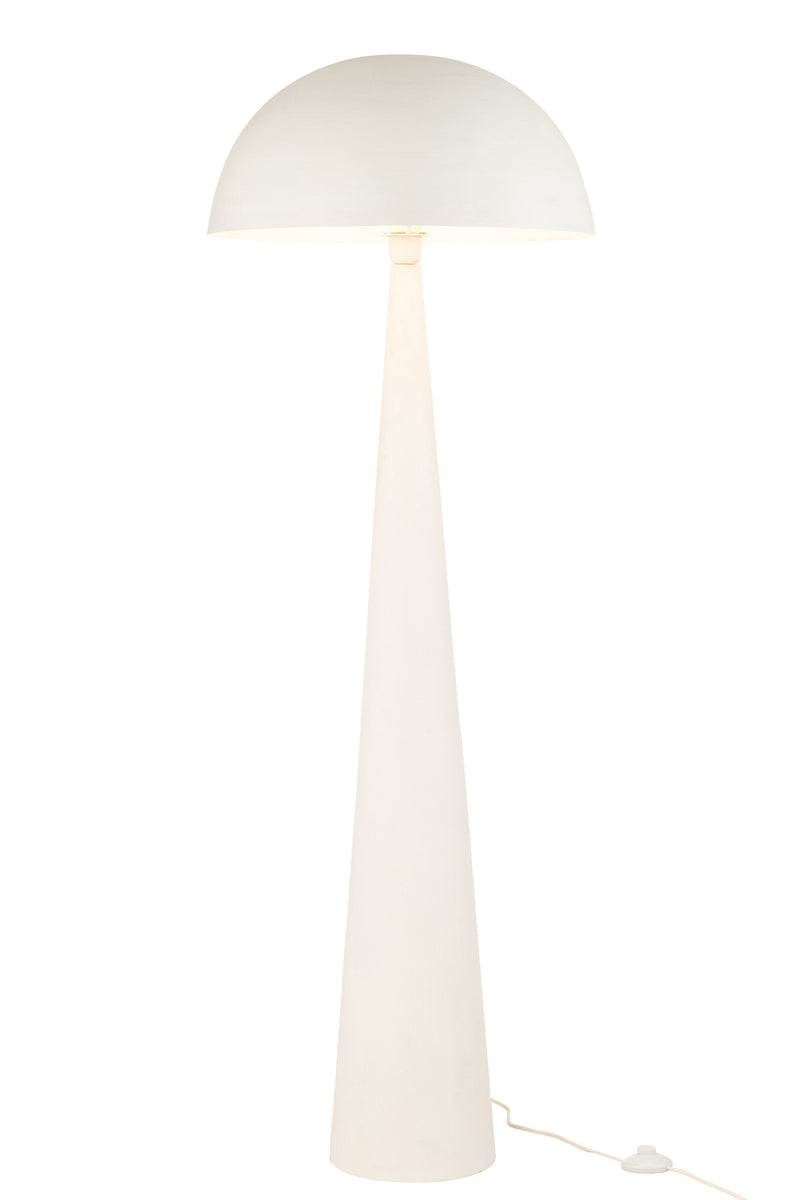 Exclusieve vloerlamp paddestoel design, mat wit metaal
