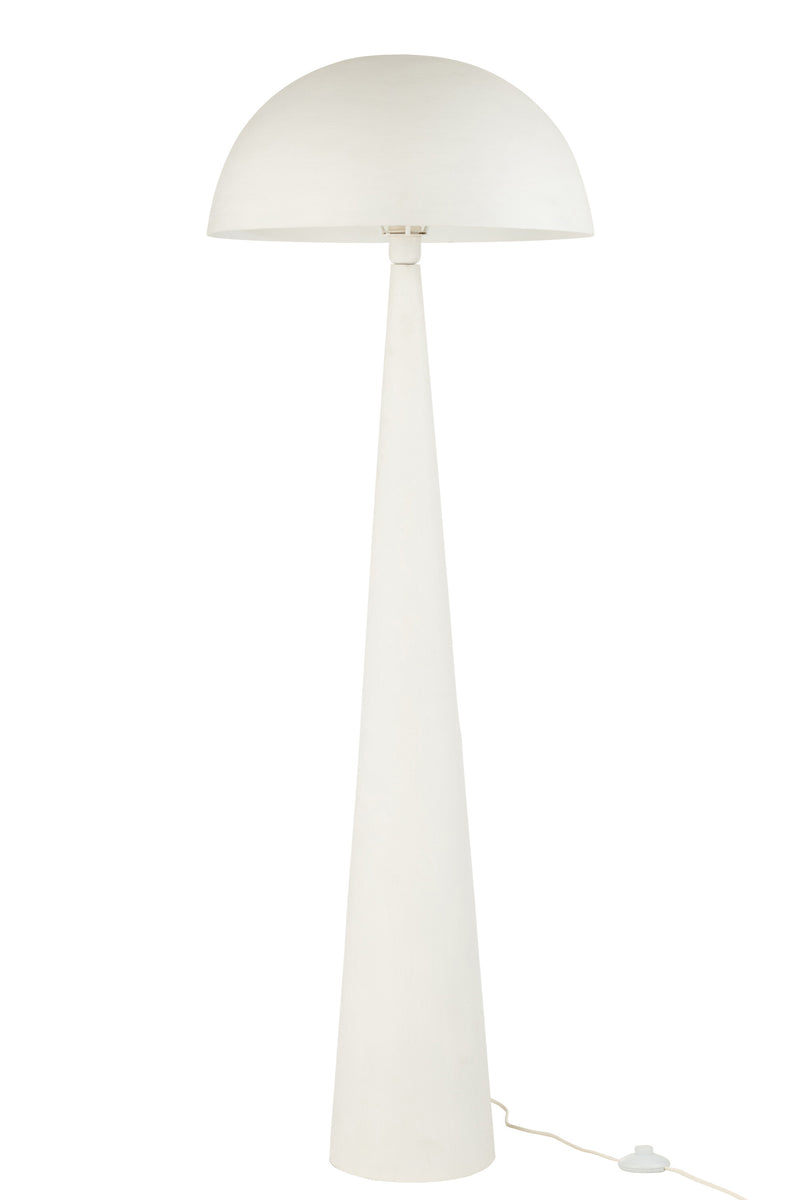 Exclusieve vloerlamp paddestoel design, mat wit metaal