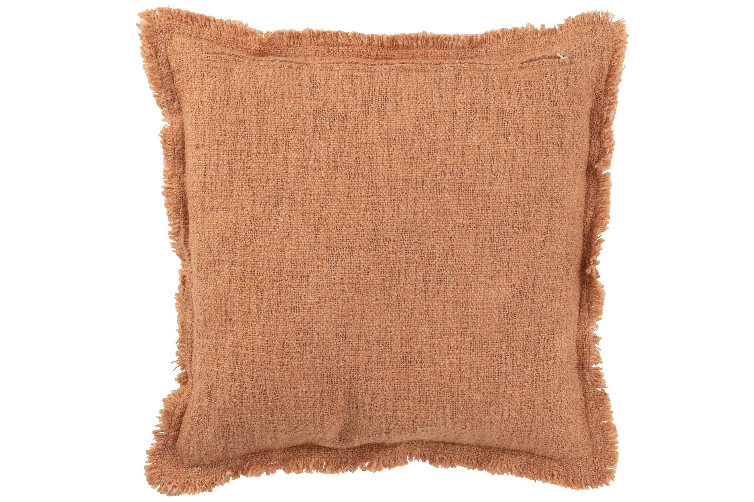 Set von 4 luxuriösen Kissen mit Fransen, aus Baumwolle - in ansprechender Korallenfarbe