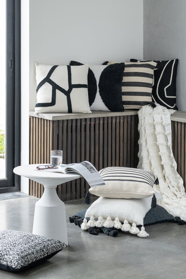 4er Set Kissen mit Quasten Baumwolle - Elegante Akzente für Ihr Zuhause
