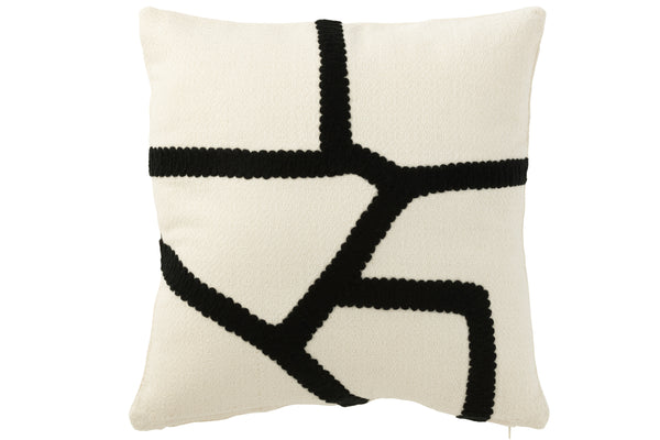 Elegant set of 4 cushions in black white and white black