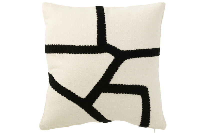 Elegante set van 4 kussens in zwart wit en wit zwart