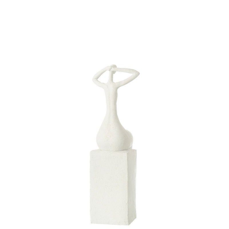 Sculpture Seated Woman – Modern decorative figure in matt white