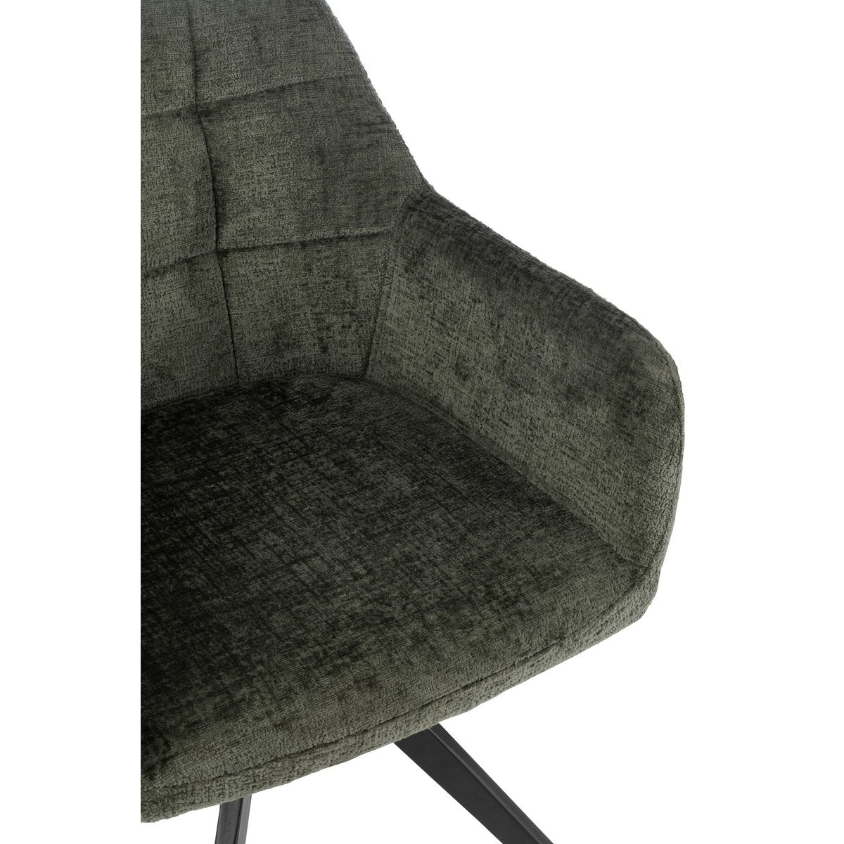 Groen gestoffeerde stoel Louna met metalen frame, 85 cm