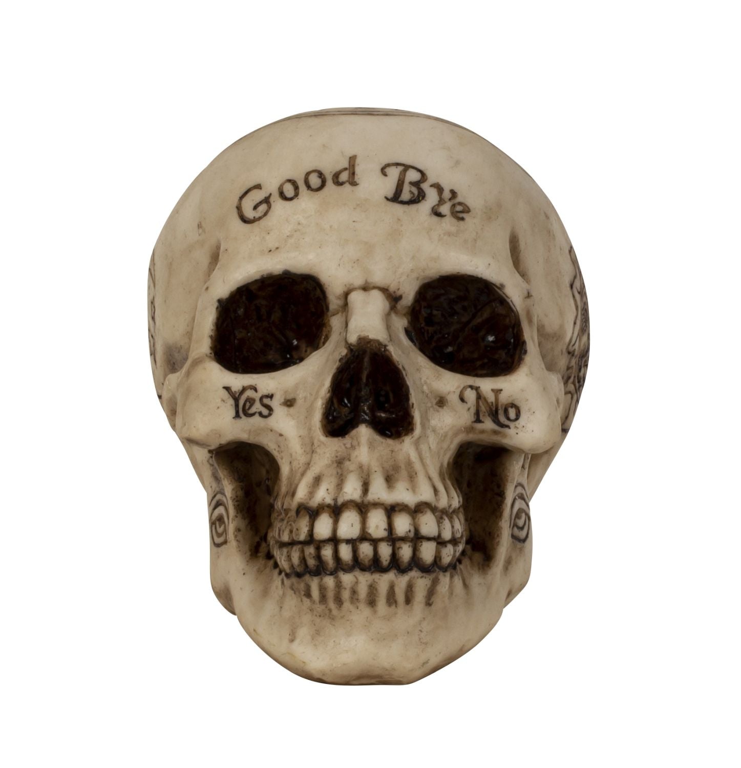 Mystic Skull Totenkopf Figur Good Bye mit Symbolen Deko 12,5cm