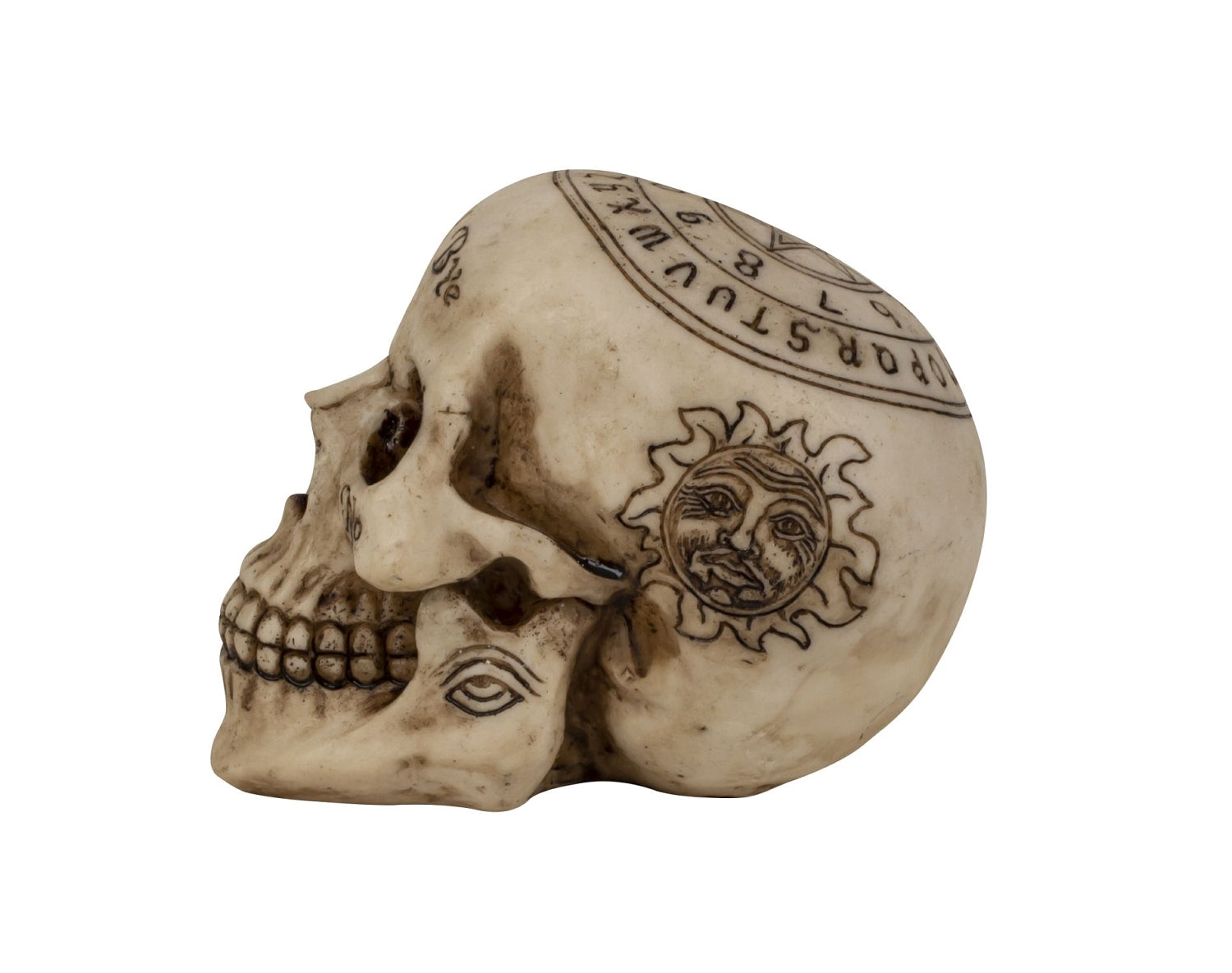 Mystic Skull Totenkopf Figur Good Bye mit Symbolen Deko 12,5cm