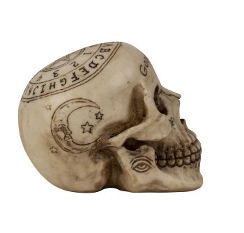 Mystic Skull Totenkopf Figur Good Bye mit Symbolen Deko 12,5cm