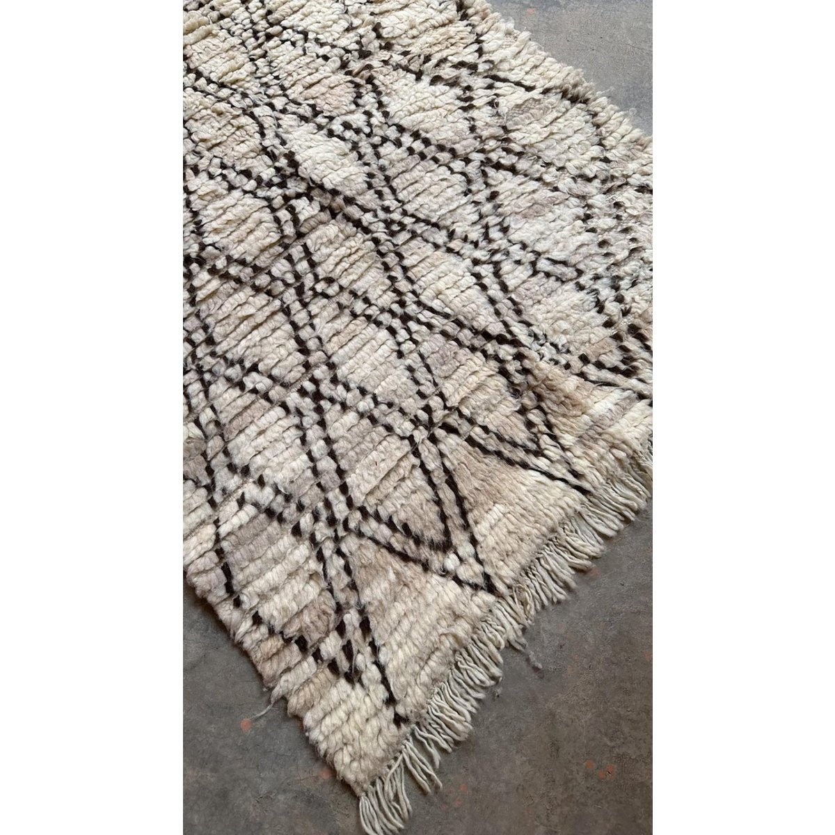 Marokkanischer Berber-Flurteppich aus reiner Wolle, 96 x 220 cm