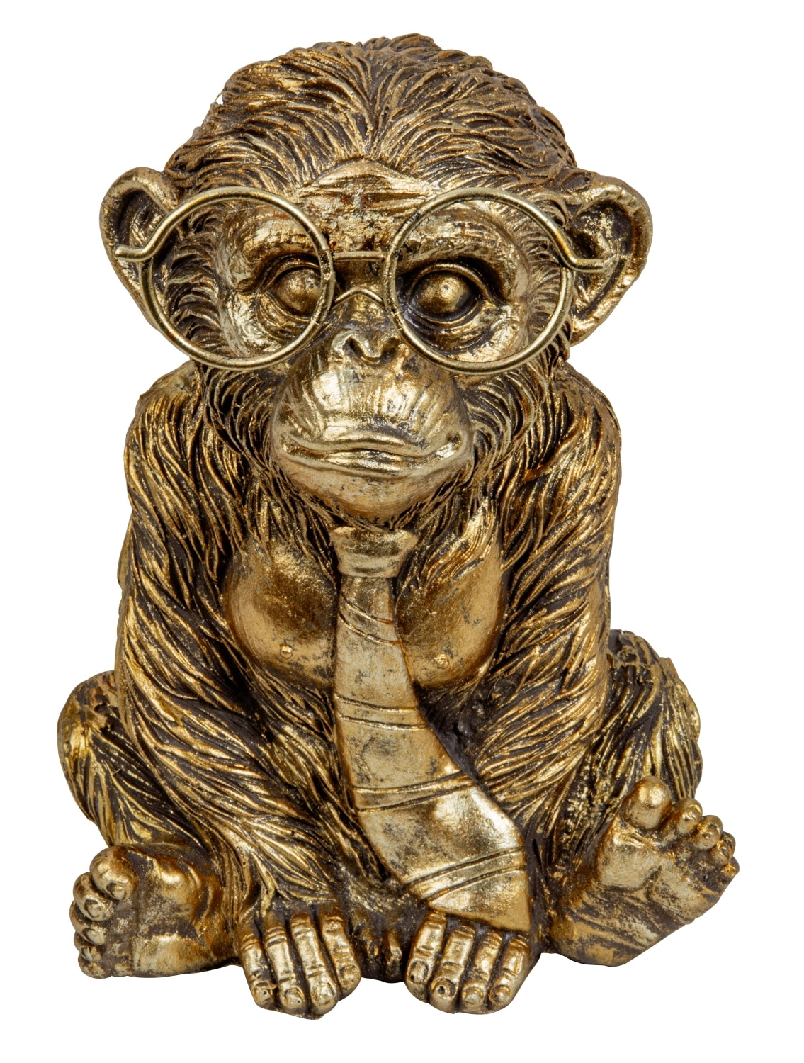 Dekofigur Professor Monkey Affe in Gold