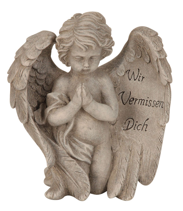 Grave Angel We Miss You Polyresin Grey 19.5 cm