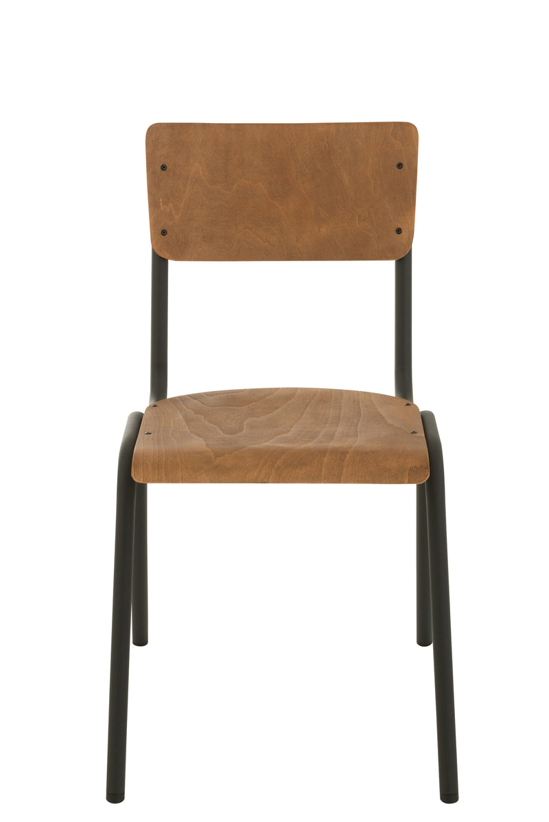 Set van 2 stoelen van hout en metaal in bruin of zwart - tijdloos design met hoge veerkracht179