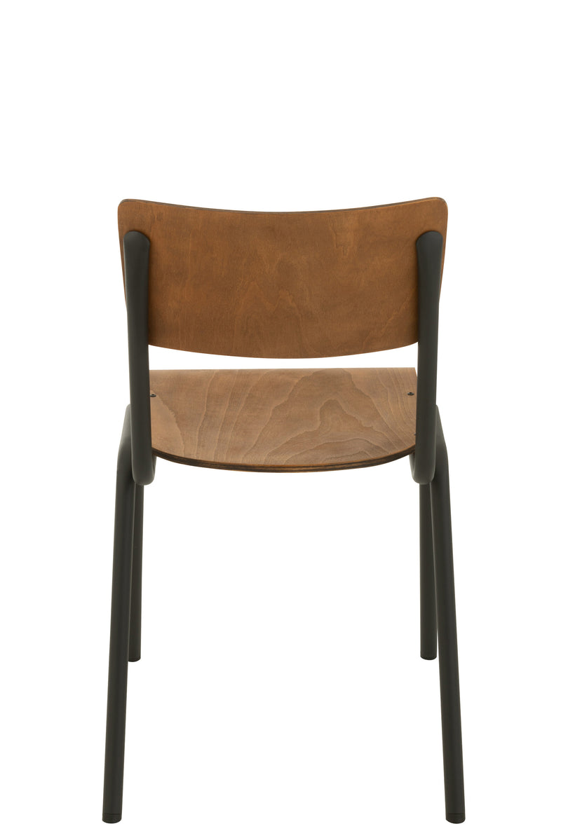 Set van 2 stoelen van hout en metaal in bruin of zwart - tijdloos design met hoge veerkracht179