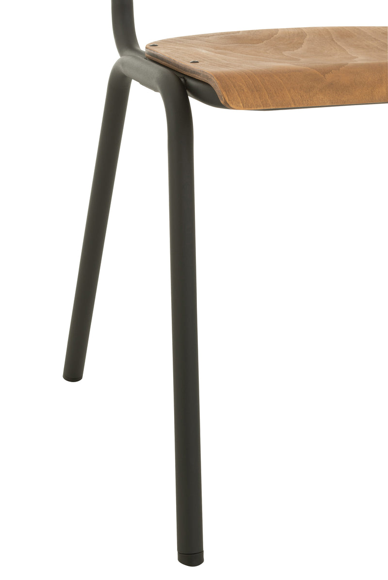 Set van 2 stoelen van hout en metaal in bruin of zwart - tijdloos design met hoge veerkracht179