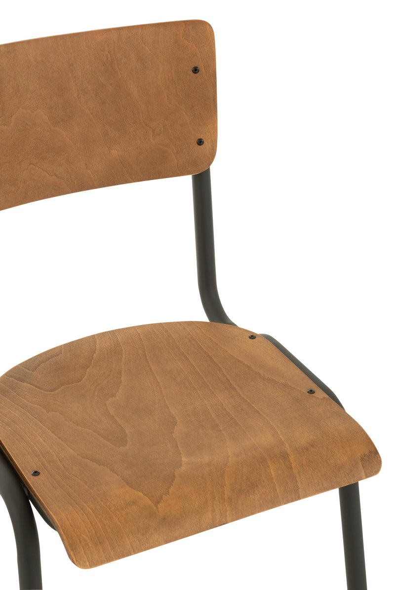 Set van 2 stoelen van hout en metaal in bruin of zwart - tijdloos design met hoge veerkracht179