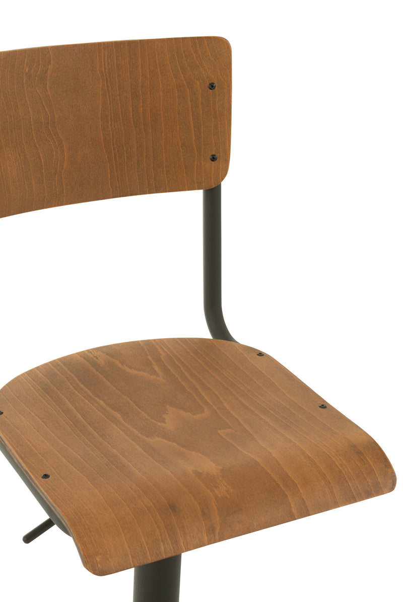 2er Set Barhocker aus Holz und Metall in Braun oder Schwarz