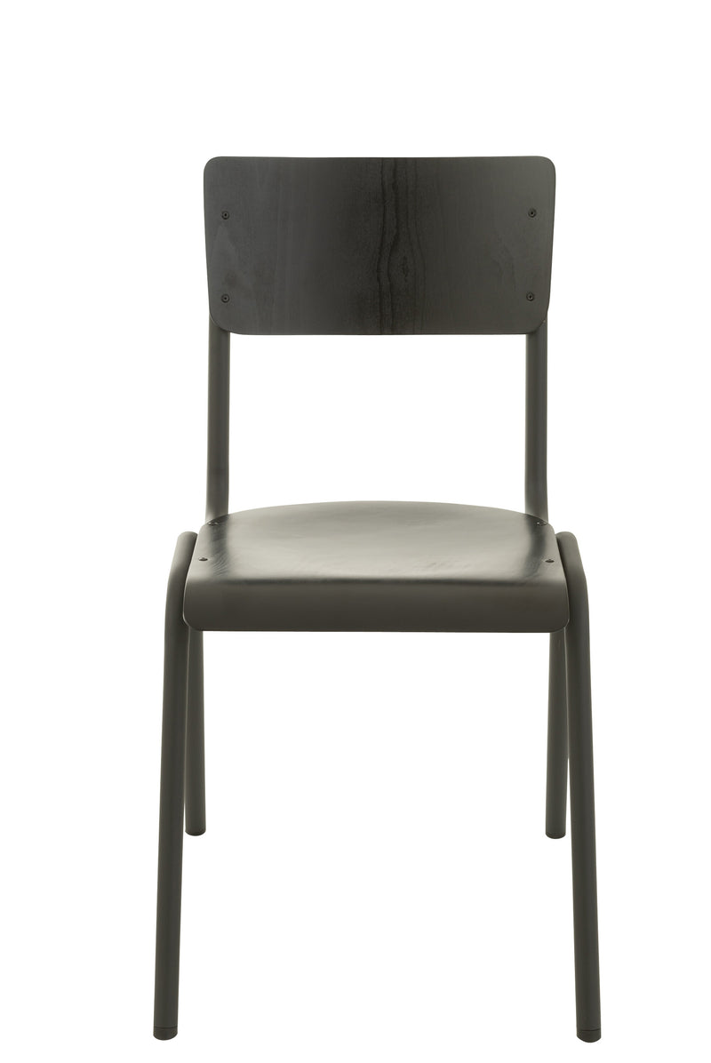 Set van 2 stoelen van hout en metaal in bruin of zwart - tijdloos design met hoge veerkracht179