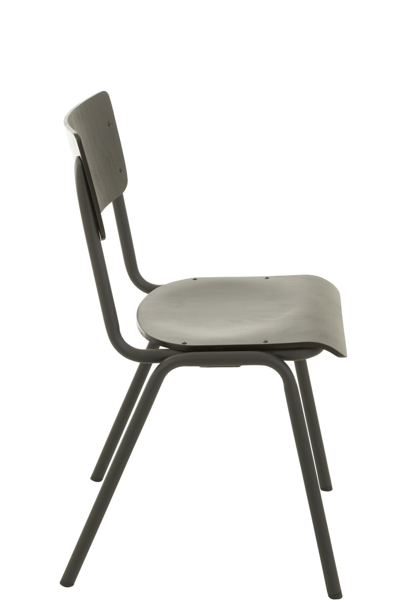 Set van 2 stoelen van hout en metaal in bruin of zwart - tijdloos design met hoge veerkracht179