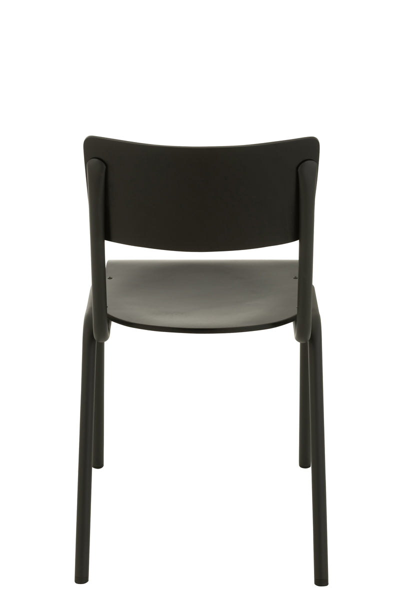 Set van 2 stoelen van hout en metaal in bruin of zwart - tijdloos design met hoge veerkracht179