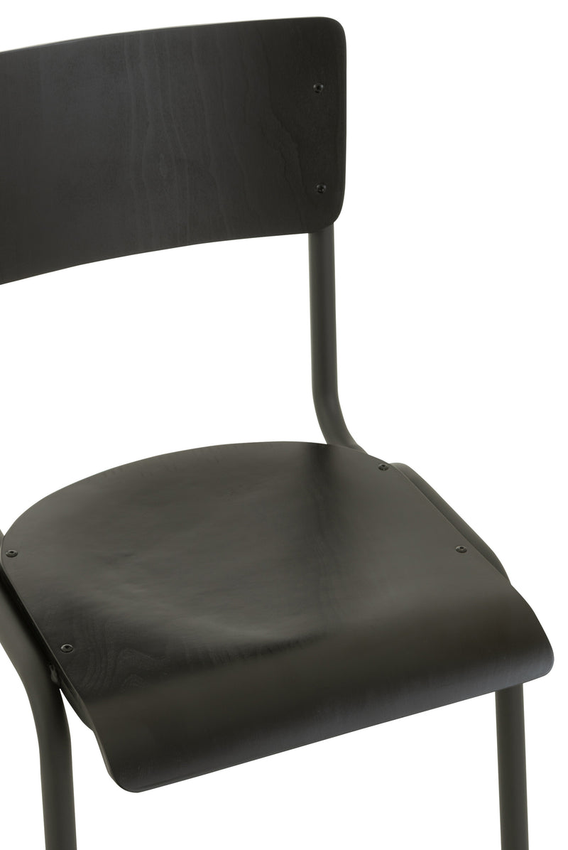 Set van 2 stoelen van hout en metaal in bruin of zwart - tijdloos design met hoge veerkracht179