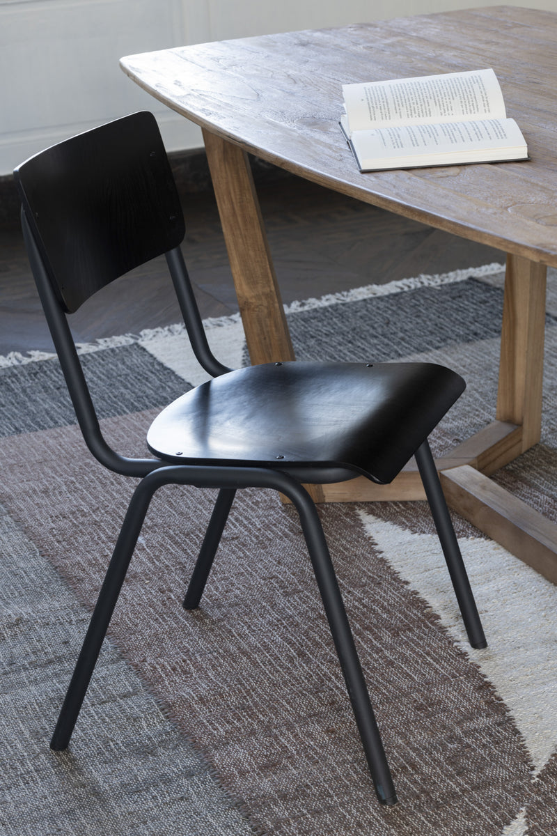 Set van 2 stoelen van hout en metaal in bruin of zwart - tijdloos design met hoge veerkracht179