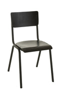 2er Set Stuhl aus Holz und Metall in Braun oder Schwarz - Zeitloses Design mit hoher Belastbarkeit179