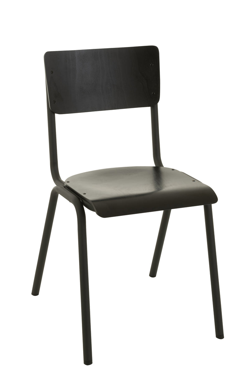 Set van 2 stoelen van hout en metaal in bruin of zwart - tijdloos design met hoge veerkracht179