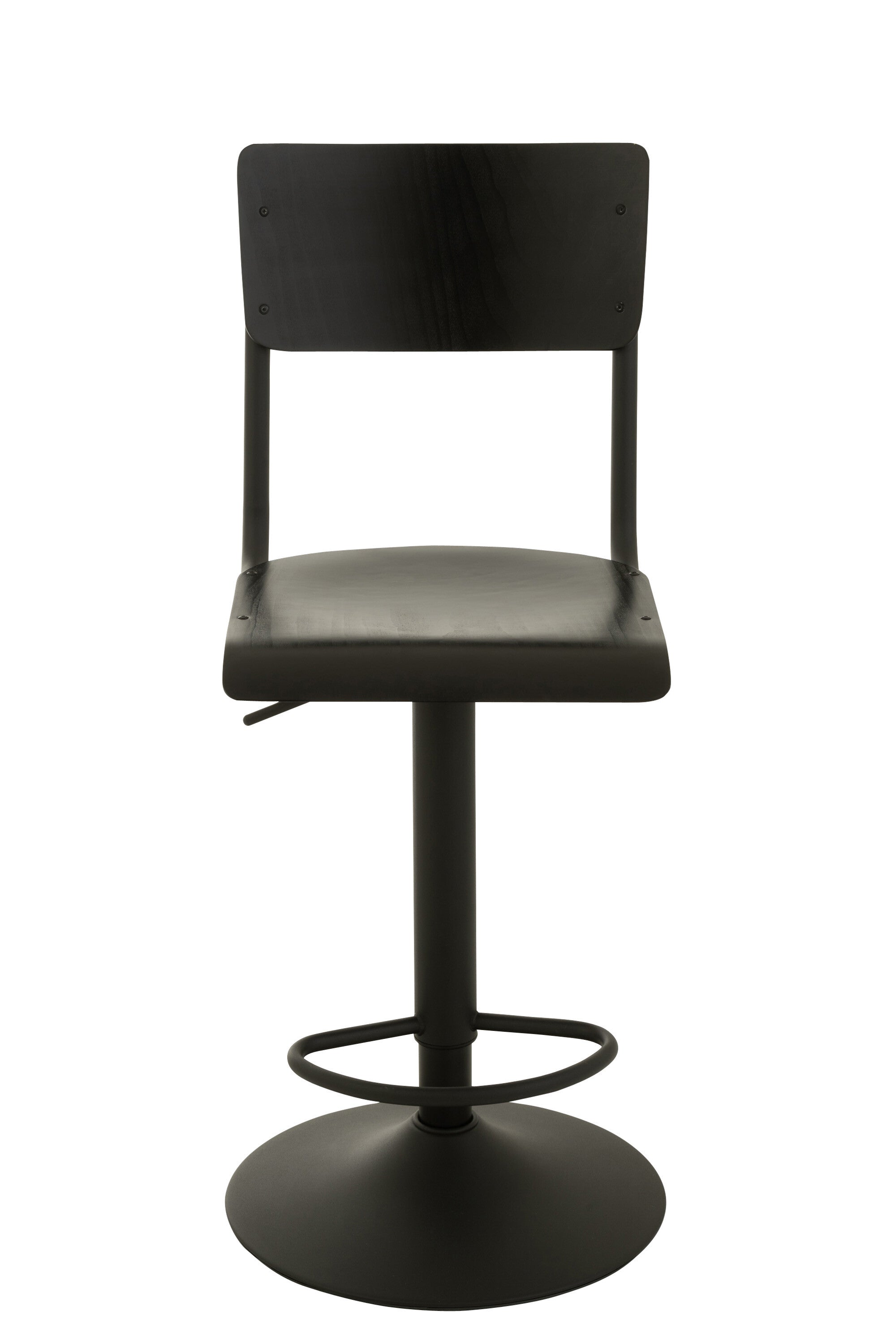 Modern bar stool black - wood/metal - 2 pieces - height adjustable