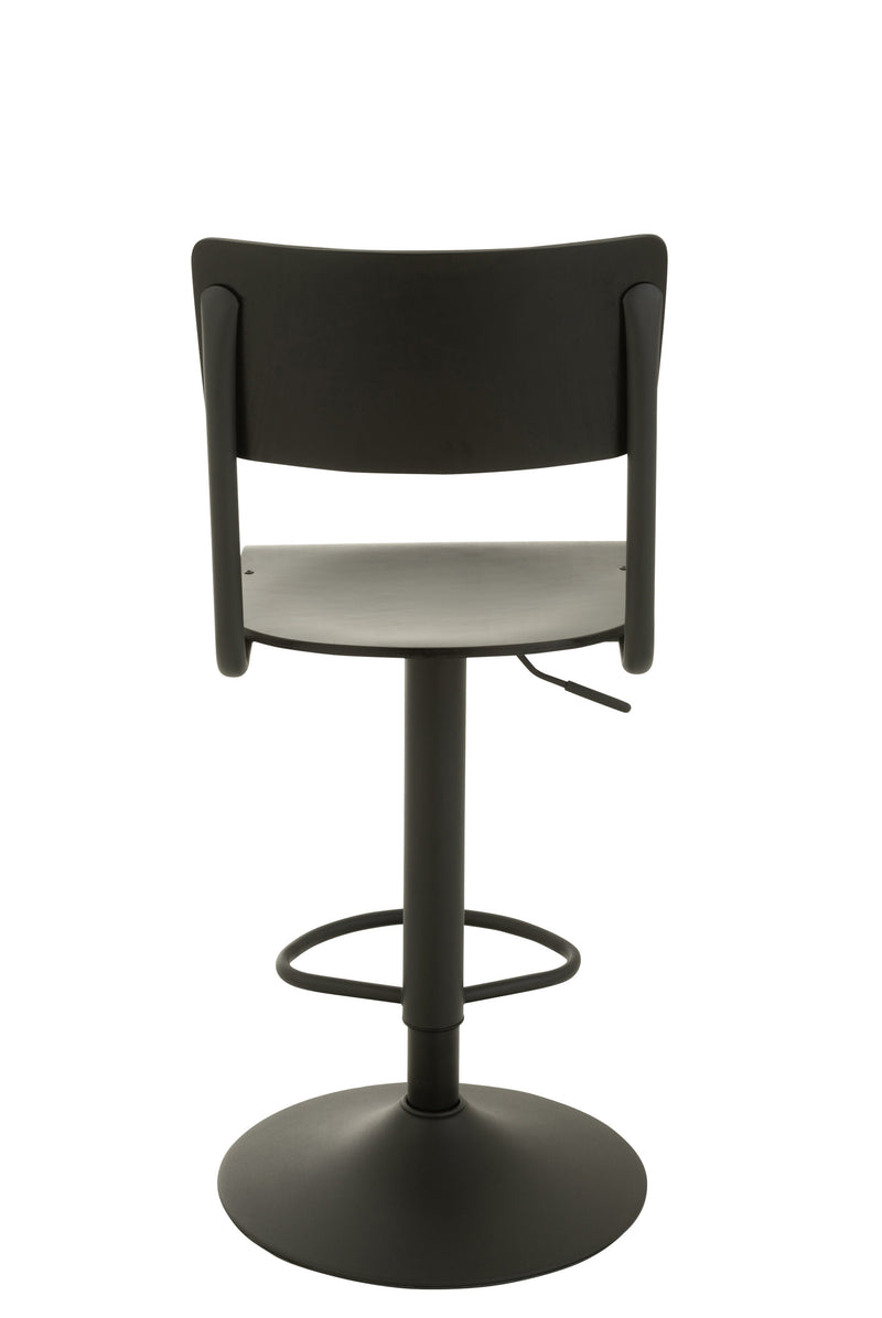 Modern bar stool black - wood/metal - 2 pieces - height adjustable
