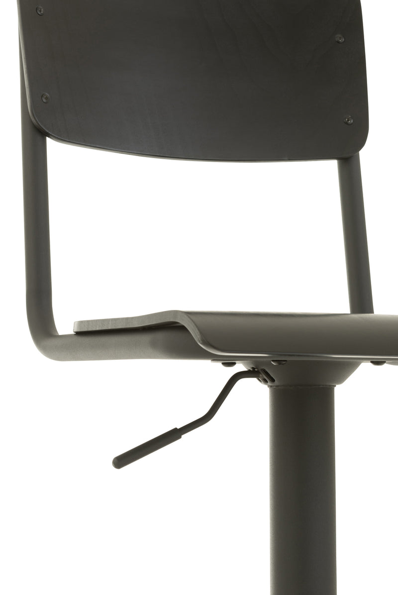 Modern bar stool black - wood/metal - 2 pieces - height adjustable