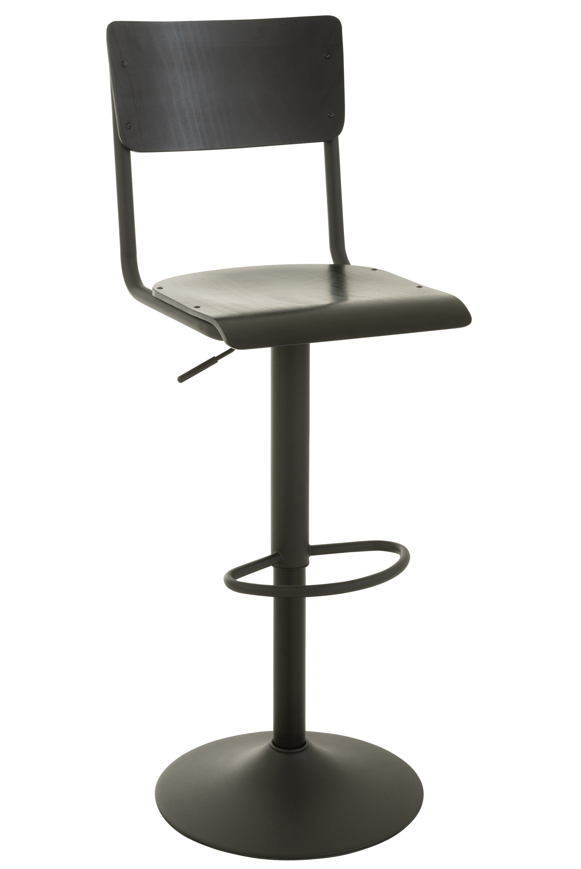 Modern bar stool black - wood/metal - 2 pieces - height adjustable