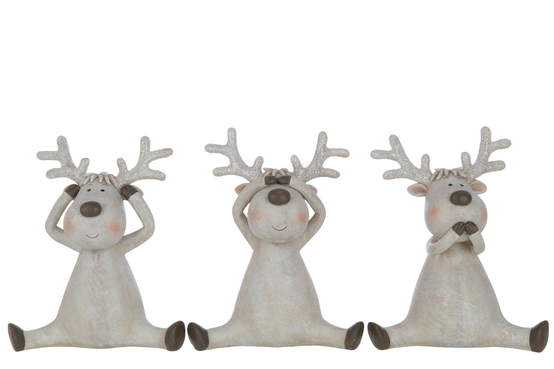 XXL 3er Set Hirsch Nichts Sehen Hören Sagen - Ein Statement in Kunst und Design Höhe 20cm