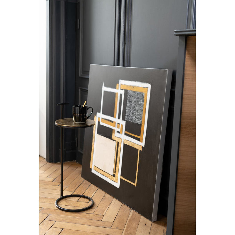Moderne bijzettafel Toni in goud en zwart, metaal aluminium