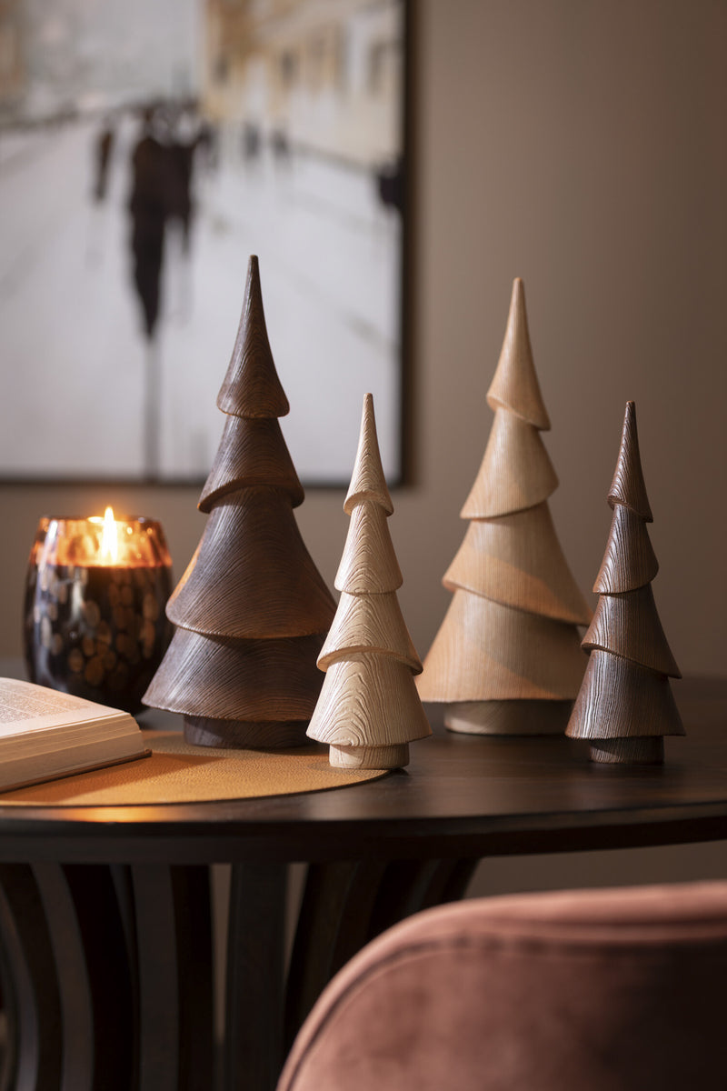 Tannenbaum aus Polyresin mit Holz-Finish