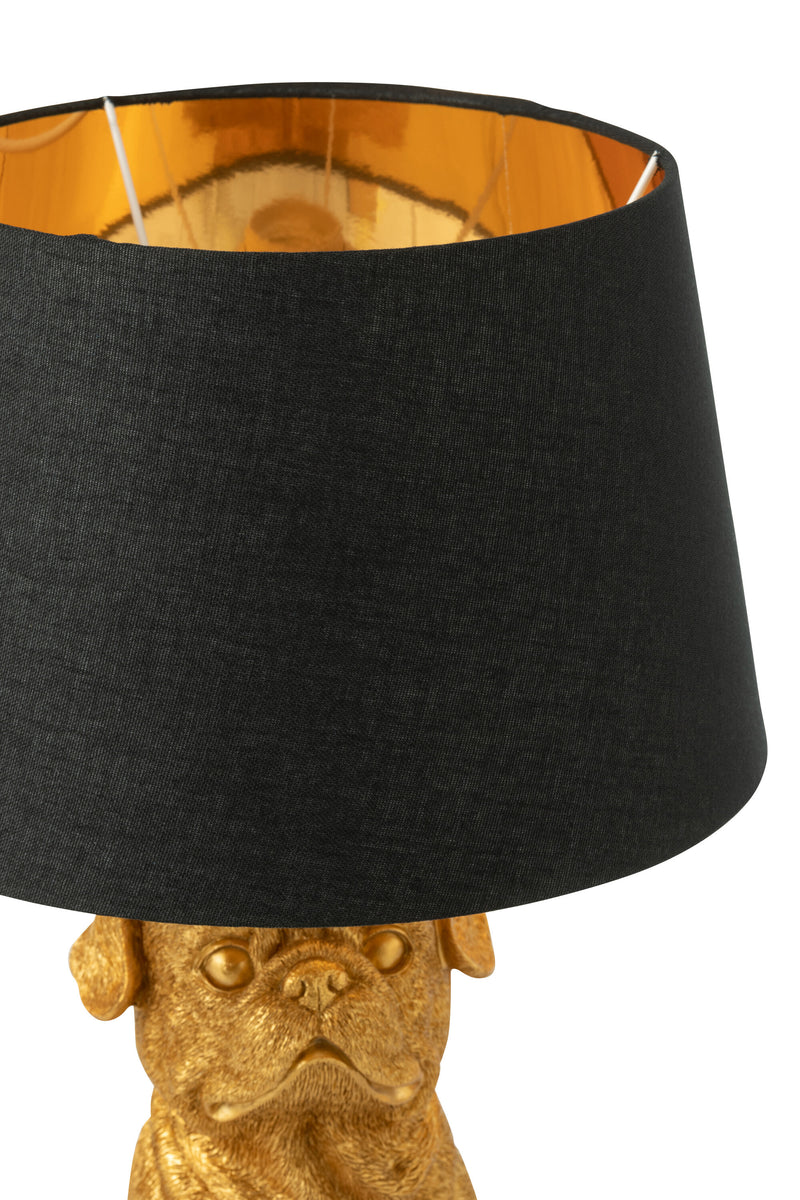Exclusieve set van 2 zittende hondentafellampen in polyresin - verkrijgbaar in bruin en goud
