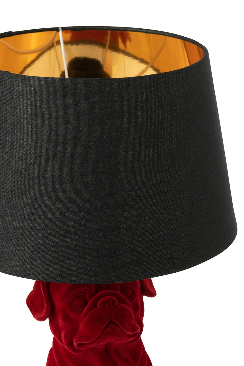 Exclusieve set van 2 zittende hondentafellampen in polyresin - verkrijgbaar in bruin en goud