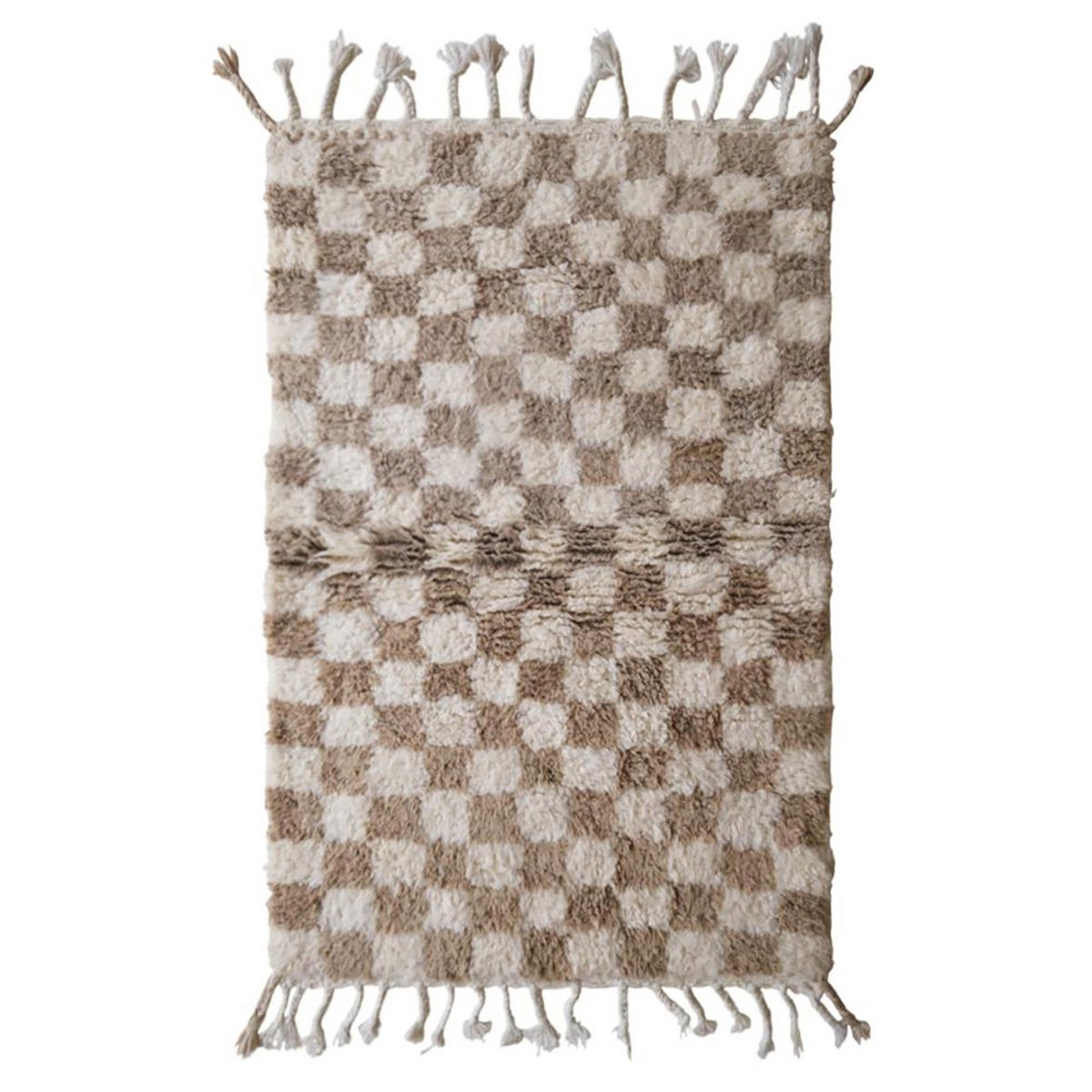 Berber Wolle Teppich für karierte Wolle 110 x 146 cm