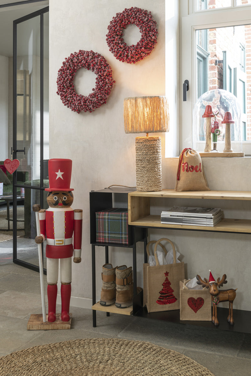 Set van 4 of 6 elanden met metalen kerstmuts en sjaal
