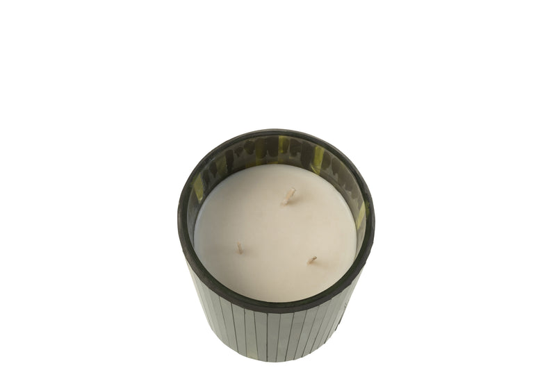 Set of 2 Large Scented Candle Noa Herbal Serenity Green - Relaxing Woody Fragrance - 55 or 60 hour burn time