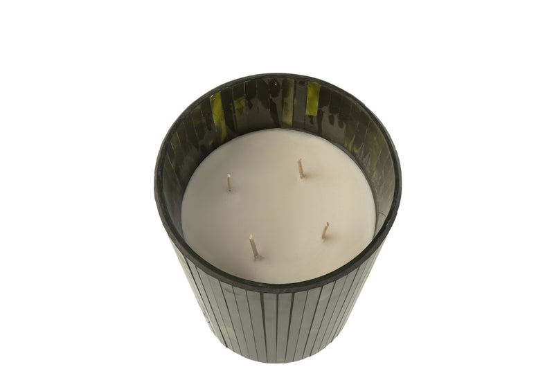 Set of 2 Large Scented Candle Noa Herbal Serenity Green - Relaxing Woody Fragrance - 55 or 60 hour burn time